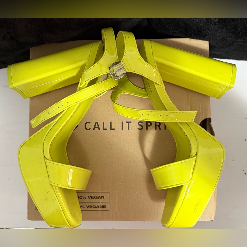 Call it Spring | Bright Yellow Platform Heels
